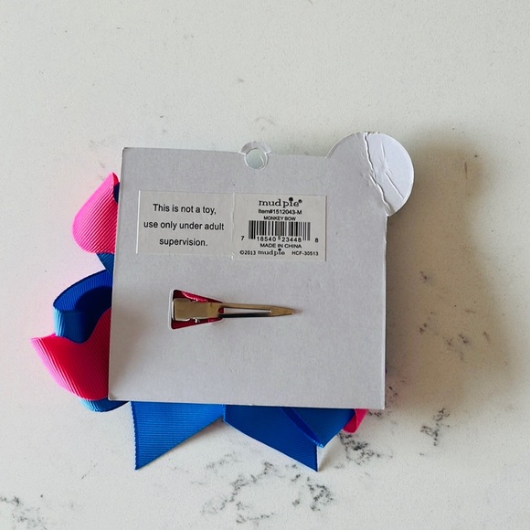 Mud Pie Safari Monkey girl’s pin hair bow - Picture 4 of 8